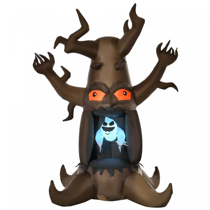 Homcom 8ft Ghost Blow Up From Dead Tree Inflatable Halloween Decoration