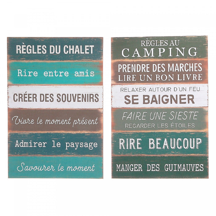 Wall Plaque Regles Du Chalet