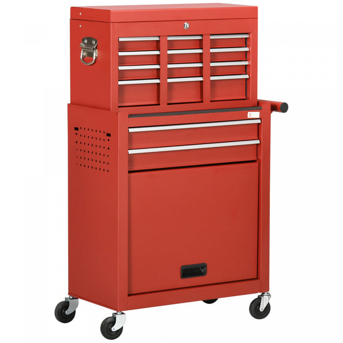 Durhand 6-drawer Lockable Tool Chest Rolling Workshop Tool Organizer