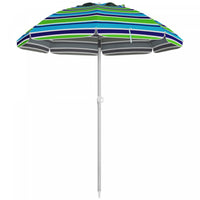 Outsunny 6' Portable Beach Umbrella With Sand Anchor Tilt Bag Multicolour