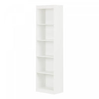 Axess 5-shelf Narrow Bookcase - Pure White