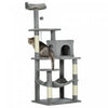 Pawhut Tall Cat Tree For Indoor Cats, 57\" Multi-level Cat Tower With Hammock, Cat Bed, Cat Condo Wit