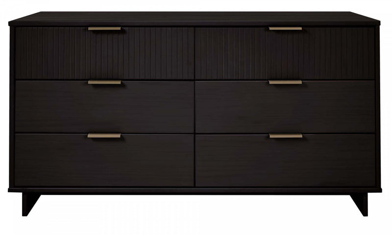 Granville Modern 55\" Dresser in Black (6-Drawer) 