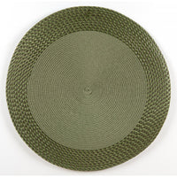 Vinyl Round Placemat with Border Green - Set of 12