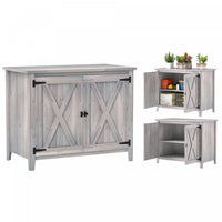 Outsunny Wood Outdoor Storage Cabinet Potting Shed With Shelf