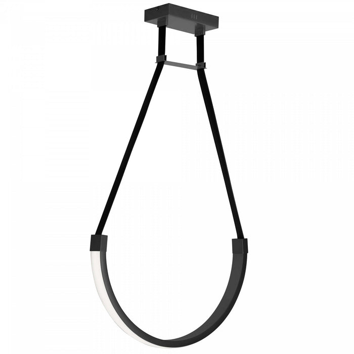 Dainolite Regan LED Pendant 30w Matte Black White Silicone Diffuser Lamp