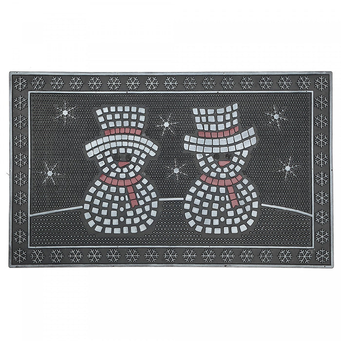 Rubber Double Snowman Floormat