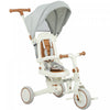 Qaba Toddler Tricycle, 7 In 1 Kids Trike With Adjustable & Removable Parent Handle, Canopy, Safety Harness, Folding Pedal, Storage Bag, Brake, Clutch, For 1-5 Years, Cream White