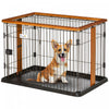 Pawhut Steel Dog Crate Cage, Lightweight Puppy Kennel, With Front Door, Secured Latch, No Leak Tray,