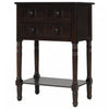 Olivia Solid Wood Console Table With Drawers And Bottom Shelf - Brown 