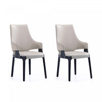 Kara Modern Wood Upholstered Dining Chair in Light Gray - Set of 2 