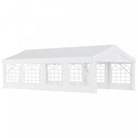 Outsunny 13’x26’ Heavy-duty Outdoor Carport Party Event Tent Patio Gazebo Canopy With 4 Sidewalls, W