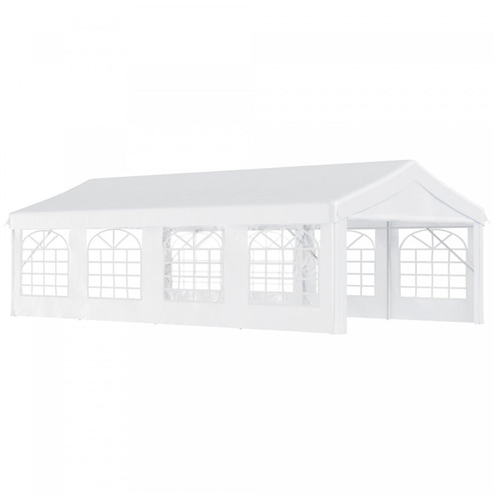 Outsunny 13’x26’ Heavy-duty Outdoor Carport Party Event Tent Patio Gazebo Canopy With 4 Sidewalls, W