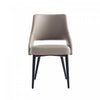 Tremont Modern Metal Vegan Leather Dining Chair in Taupe 
