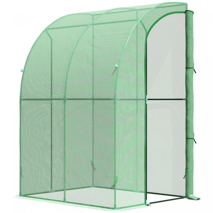Outsunny 5' X 4' X 7' Outdoor Lean-to Walk-in Garden Greenhouse Polycarbonate With Roll-up Door Hot 