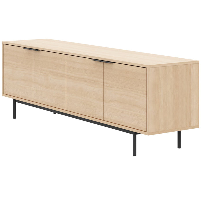 Nordika Hamilton 70\" TV Stand with 4 Storage Cabinets - Natural Blonde Oak 