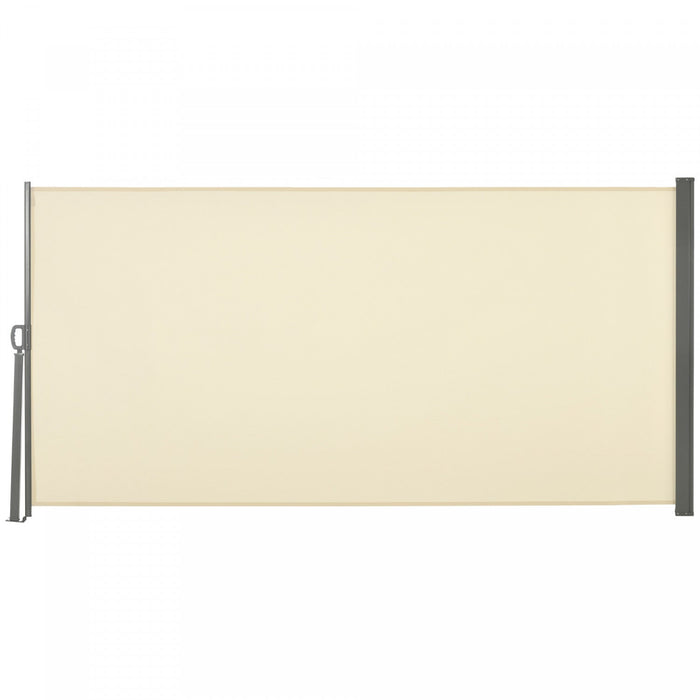 Outsunny 118\" X 63\" Retractable Side Awning Patio Outdoor Folding Privacy Screen With Resistance To 