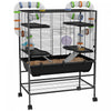 Pawhut 43\" Hamster Cage, Small Animal House Rolling Rat Cage With Tunnel Tube System, Exercise Wheel
