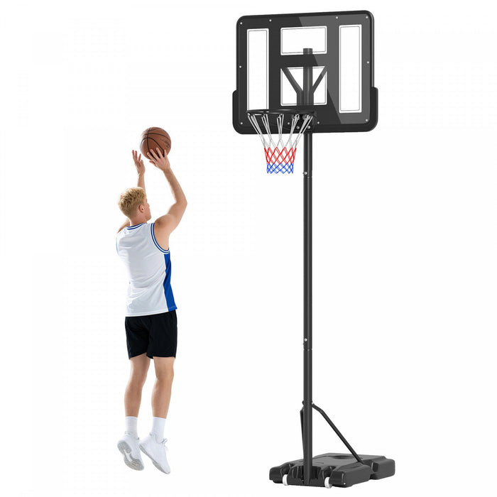 Soozier 4.6-10ft Portable Basketball Hoop with Wheels and 43" Backboard