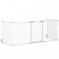 Pawhut Dog Playpen Indoor, Foldable Pet Fence Puppy Pen For Small Medium Dogs With Door, 5 Panels, 2