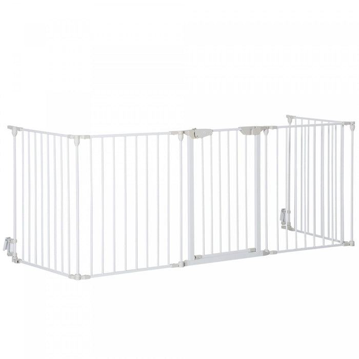 Pawhut Dog Playpen Indoor, Foldable Pet Fence Puppy Pen For Small Medium Dogs With Door, 5 Panels, 2