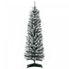 Homcom Pencil Artificial Christmas Tree With Snow-flocked Branches