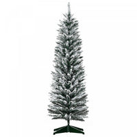 Homcom Pencil Artificial Christmas Tree With Snow-flocked Branches