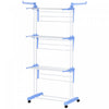 Homcom Foldable Clothes Drying Rack With 2 Side Wings 4 Castors