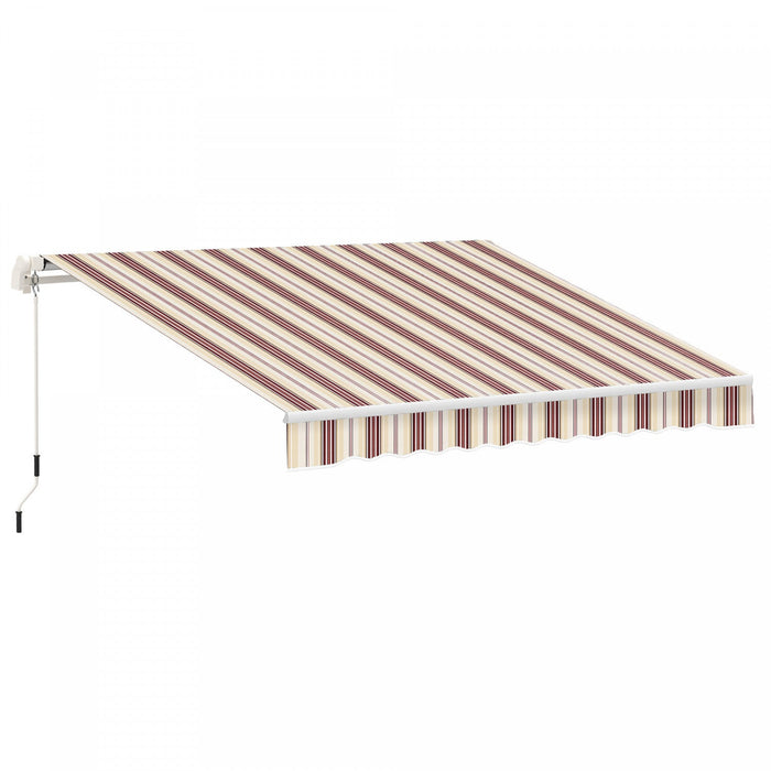 Outsunny 13' X 8' Manual Retractable Patio Awning Sun Shade Outdoor Deck Window Door Canopy Shelter 