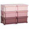 Qaba Kids Toy Storage Organizer With 6 Plastic Bins, 3 Tier Drawer Chest Utility For Kids Bedroom Nu