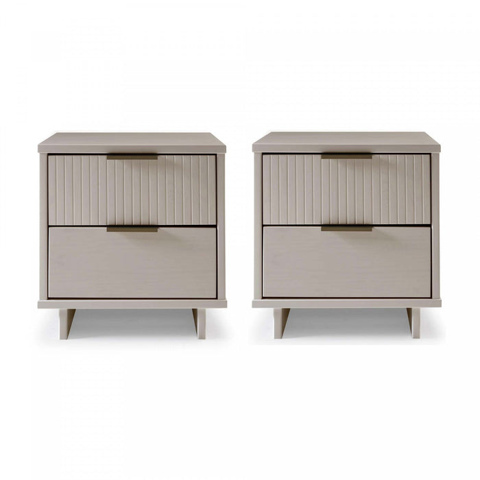 Granville Modern 18\" Nightstand in Light Gray (2-Drawer) - Set of 2 