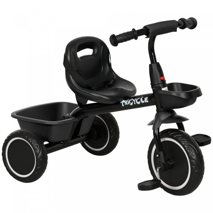 Qaba Large Kids Tricycle For Toddler 2-5 Year Old Girls And Boys, Toddler Trike Bike With Adjustable