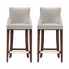 Shubert Modern Wood Upholstered Barstool in Light Gray - Set of 2 