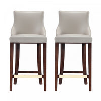 Shubert Modern Wood Upholstered Barstool in Light Gray - Set of 2