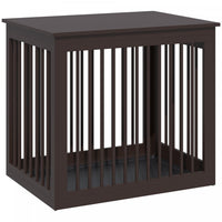 Pawhut Wooden Dog Crate Furniture, Puppy Kennel End Table, Decorative Pet House With Front Door, Saf