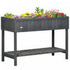Outsunny 43.25\" X 18\" X 30\" Elevated Wooden Garden Plant Stand Outdoor Raised Flower Bed 8 Grid Box 