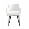 Tremont Modern Metal Vegan Leather Armchair in White 