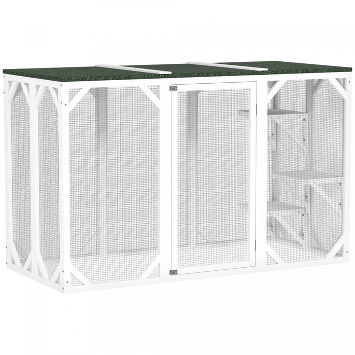 Pawhut Cat Cage Indoor Catio Outdoor Cat Enclosure Pet House Small Animal Hutch For Rabbit, Kitten, 