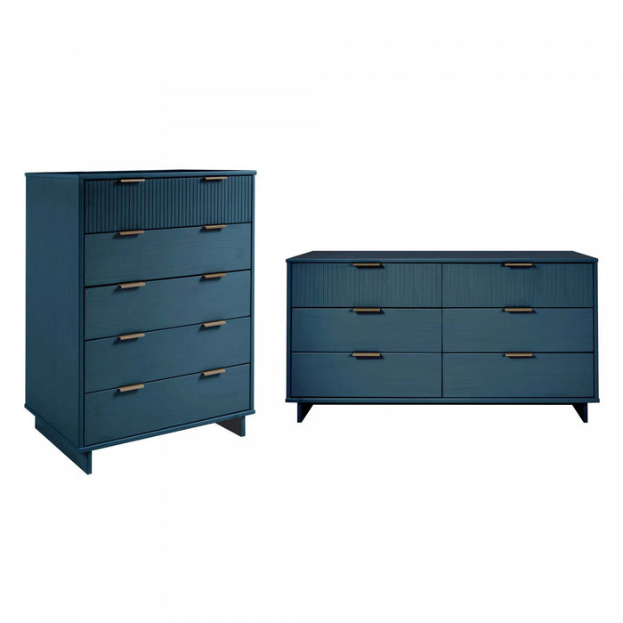 Granville Modern 2-Piece Dresser Set in Midnight Blue 