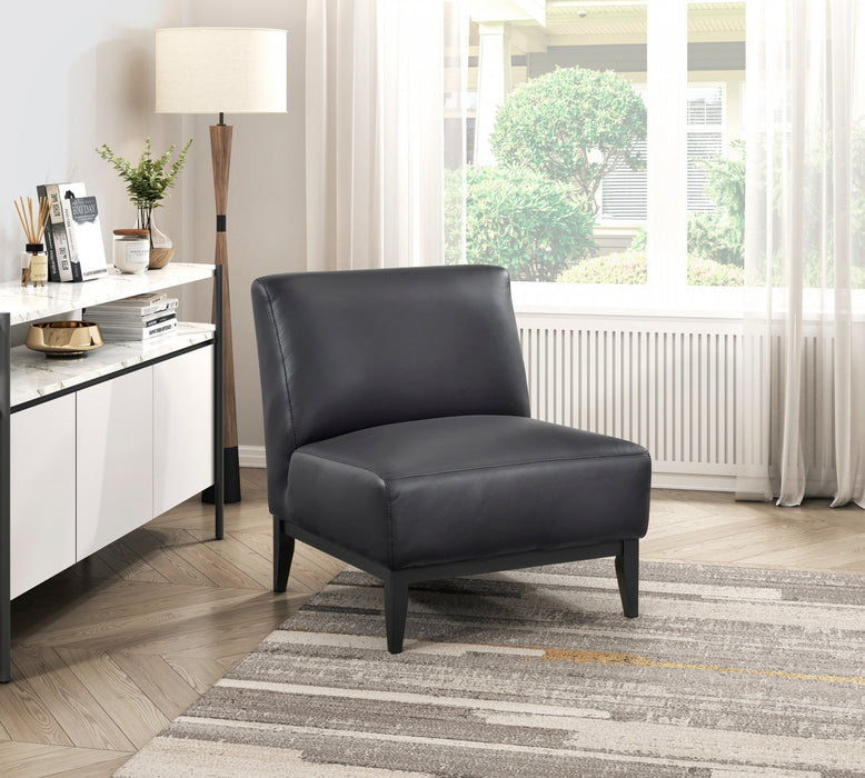 Murdock Accent Chair Black Leather 