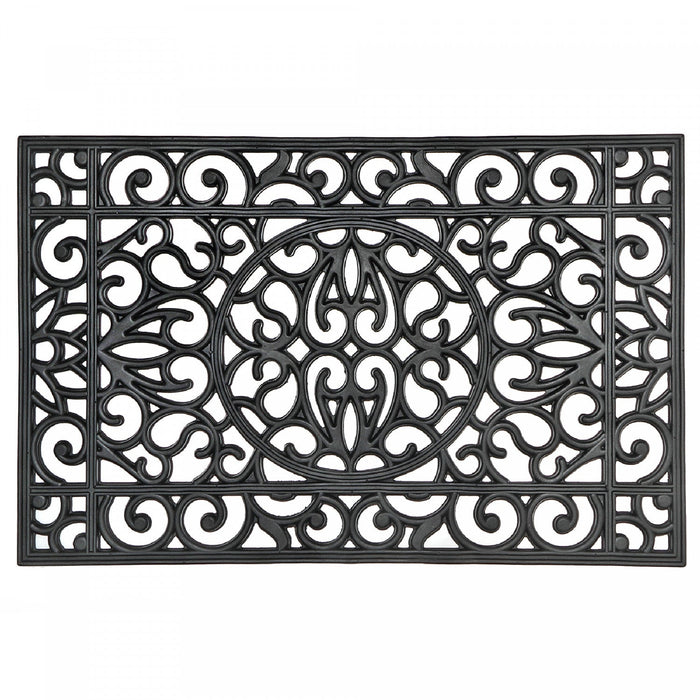 Black Rubber Grill Mat 23 x 36 Circle Floormat