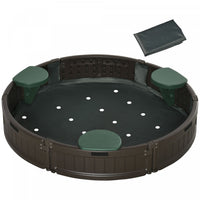 Kids Sandbox With Cover, Sandbox Outdoor With Corner Seat, Easy Assembly, Sand Play Station For Back