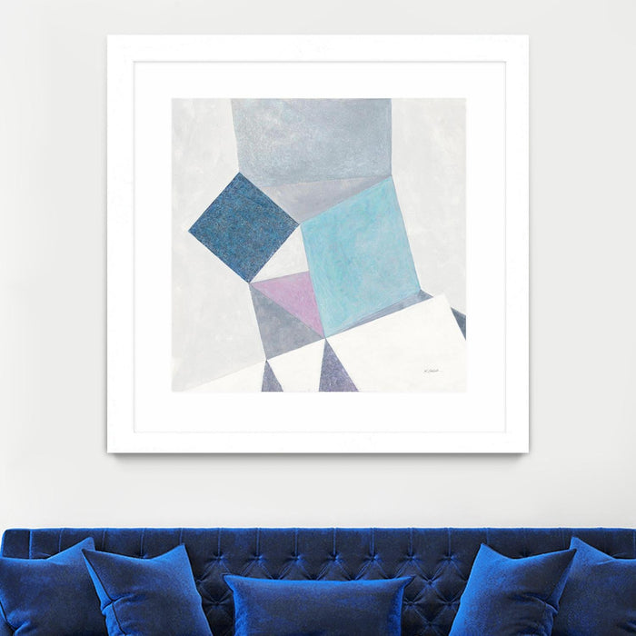 \"Bay Bridge V1\" Matted and Framed White 36x36 Wall Art