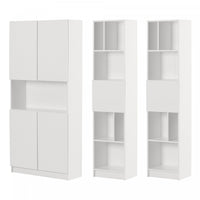 Liora Set Of Bookcase And 2 Narrow 5-shelf Bookcases - Pure White