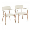 LumiSource Savannah Cream Fabric Contemporary Dining Chair - Set of 2