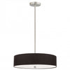Dainolite Everly 4 Light Pendant Satin Chrome Finish Black Shade Lamp