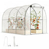 Outsunny Polytunnel Greenhouse with Mesh Window, Grow House Tent, Clear