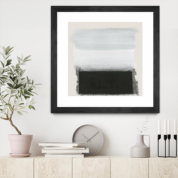 \"Star Night Interlude\" Matted and Framed Black 30x30 Wall Art