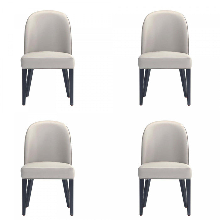 Hillman Modern Wood Upholstered Dining Chair in Light Gray - Set of 4 