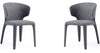 Manhattan Comfort Set of 2 Conrad Modern Woven Tweed Dining Chair - Grey